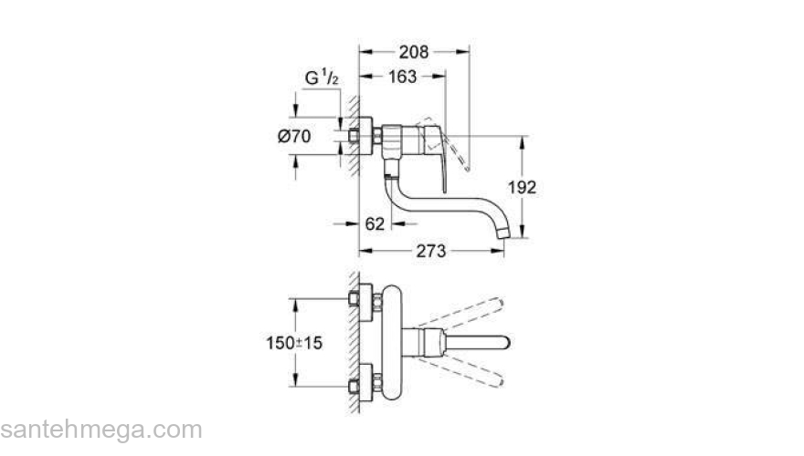 Смеситель для мойки GROHE Eurostyle Cosmopolitan 33982002. Фото