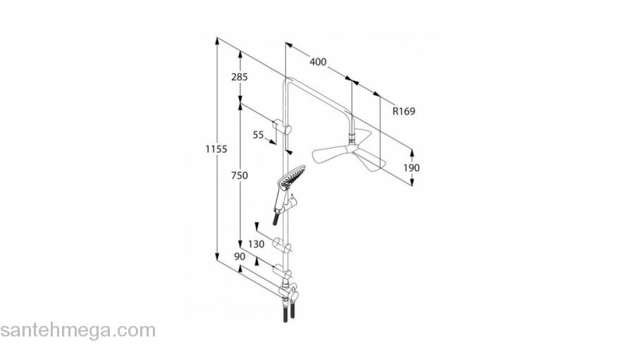 Душевая система KLUDI Dual Shower System Fizz 6709305-00. Фото