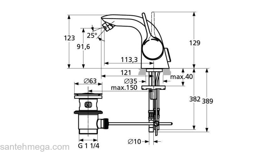 Смеситель для биде IDEAL STANDARD Melange A4268AA. Фото