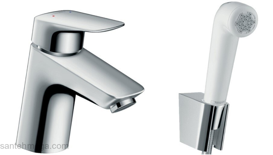 Смеситель для раковины с гигиеническим душем Hansgrohe Logis 71290000. Фото