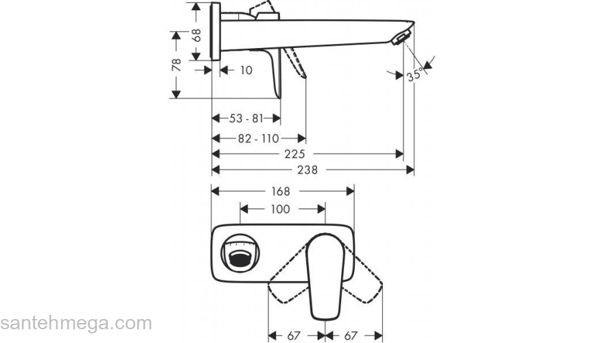 Смеситель для раковины Hansgrohe Talis E 71734670. Фото