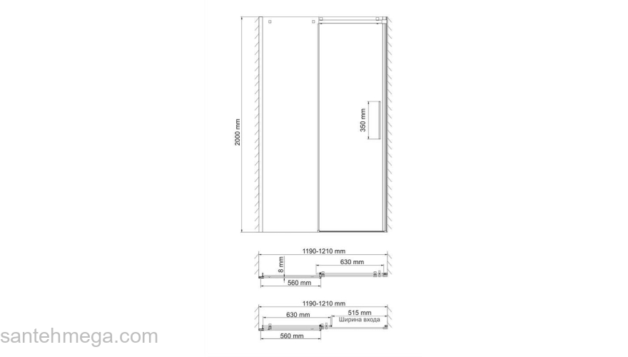 Душевая дверь WASSERKRAFT Alme 15R05. Фото