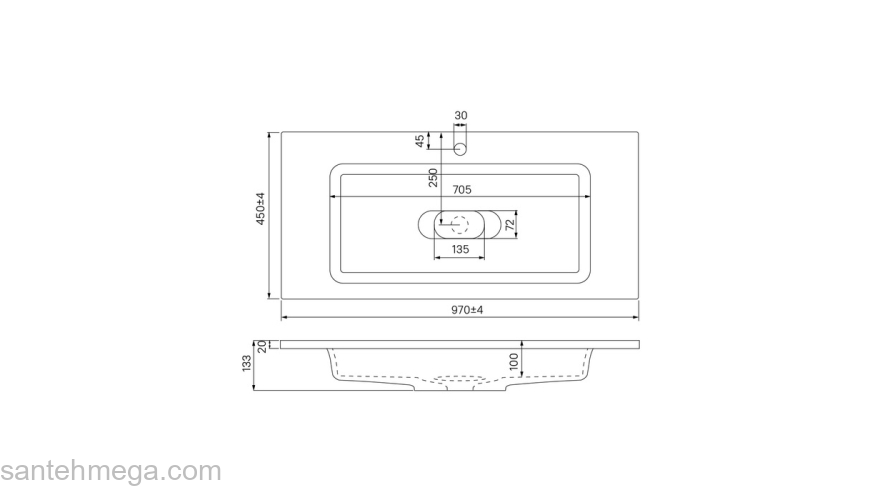 Тумба с умывальником подвесная с ящиком белая 100 см Esper IDDIS ESP10W0i95K. Фото