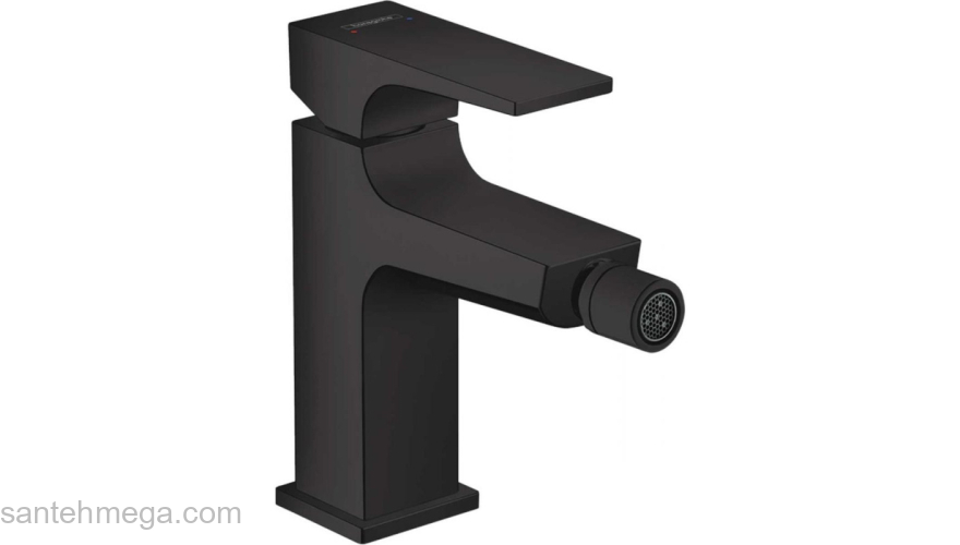 Смеситель Hansgrohe Metropol для биде, однорычажный, со сливным клапаном Push-Open 32520670, матовый черный. Фото