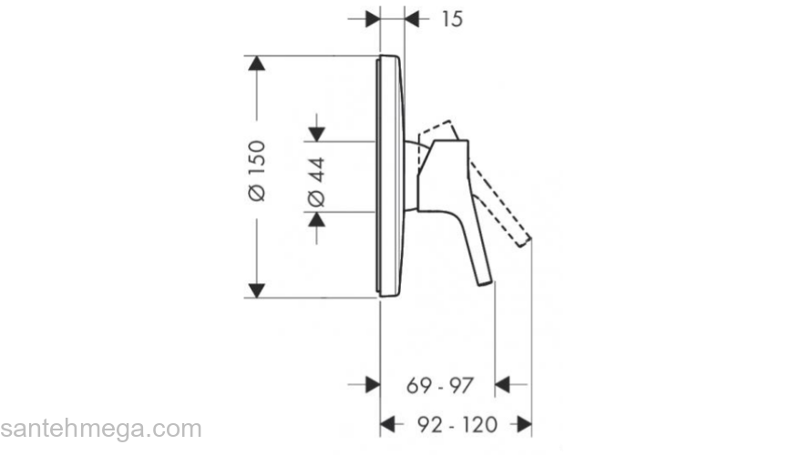 Смеситель Hansgrohe Talis S для душа 72605000, хром. Фото