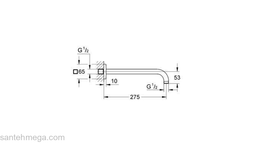 Душевой кронштейн GROHE Rainshower 27488000. Фото