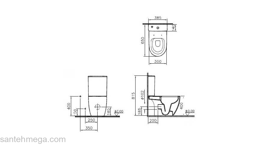 Унитаз-компакт с сиденьем Soft-Close Vitra Sento Rim-Ex Open Back 9830B003-7204. Фото