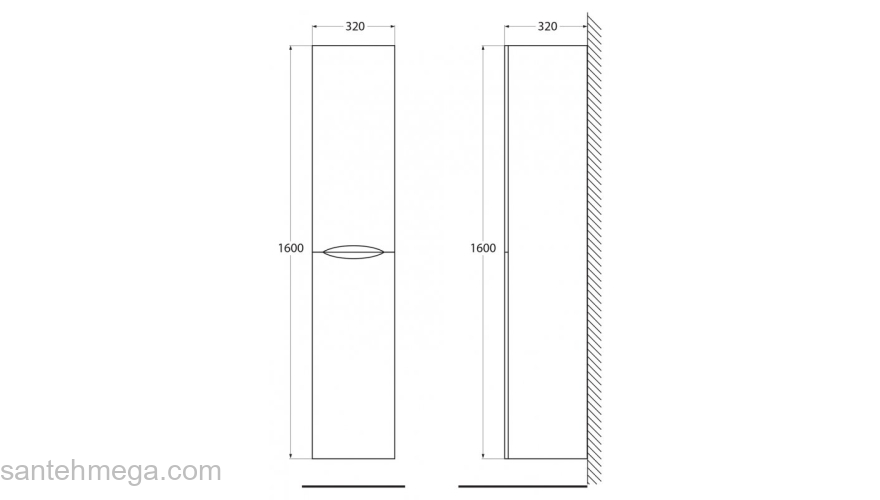 Шкаф подвесной BELBAGNO ACQUA-1600-2A-SC-RR-P Rovere Rustico. Фото