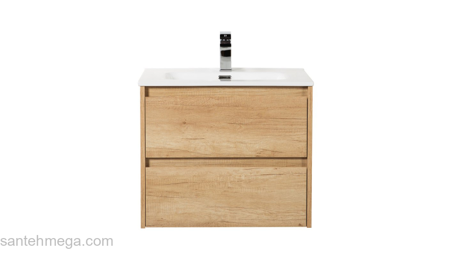 Тумба под раковину подвесная BELBAGNO KRAFT-600-2C-SO-RNN Rovere Nebrasca Nature. Фото