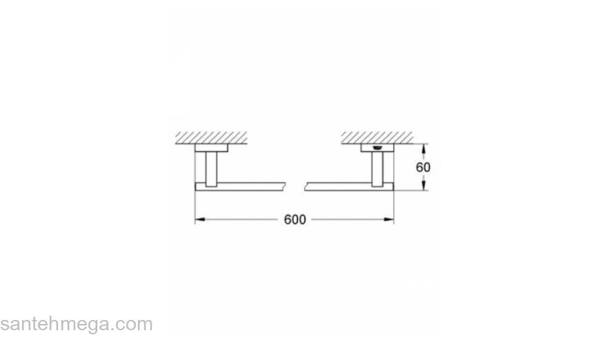 Полотенцедержатель GROHE Essentials Cube 40509001 для ванной комнаты. Фото