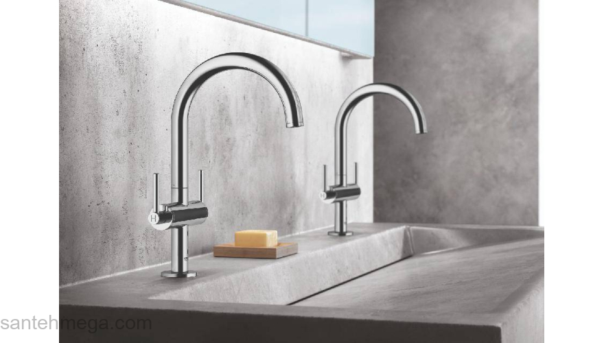 GROHE 21022003 Atrio New Смеситель двухвентильный для раковины на 1 отверстие, рукоятки-рычаги, размер L. Фото