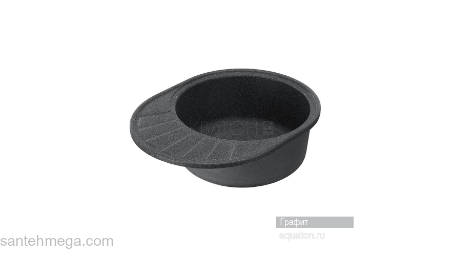 Мойка для кухни Акватон Чезана круглая с крылом графит 1A711232CS210. Фото