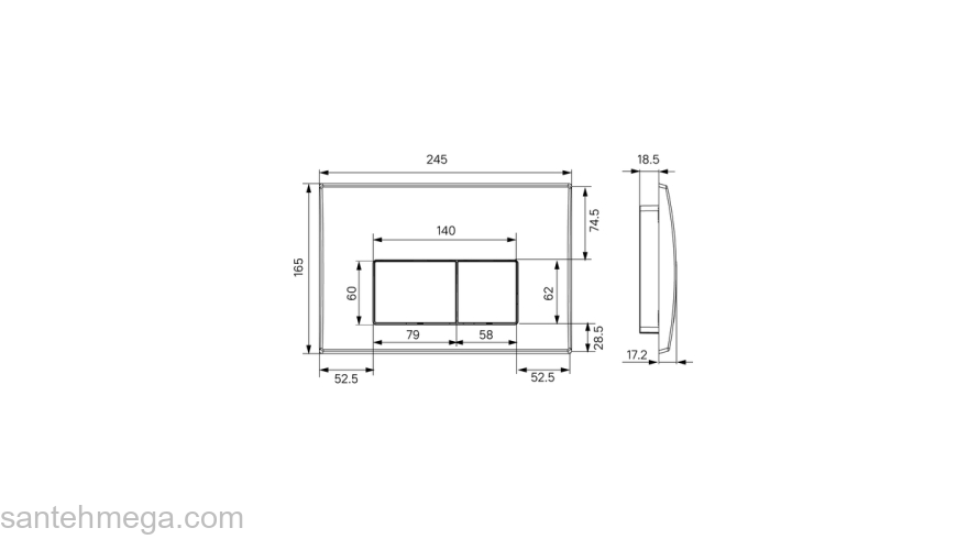 Клавиша смыва универсальная хром глянцевый Optima Home IDDIS OPH10G0i77. Фото