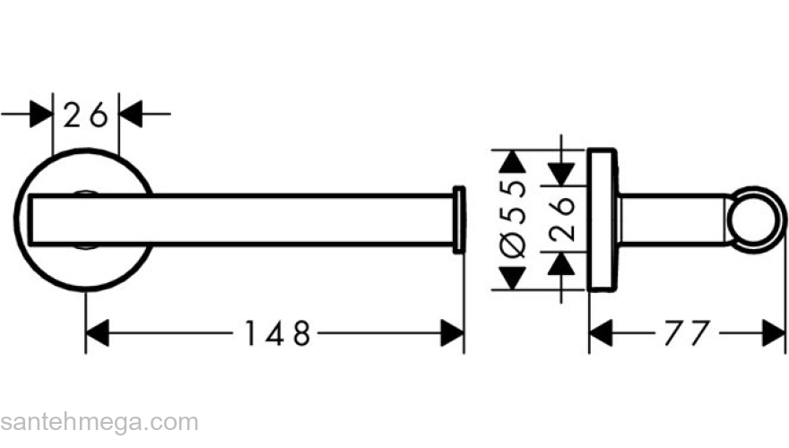 Держатель туалетной бумаги Hansgrohe Logis Universal 41726000 для ванной комнаты. Фото