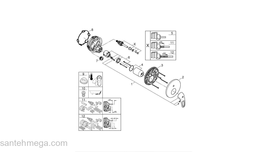 Смеситель для ванны GROHE 24049003 Eurostyle New, хром. Фото