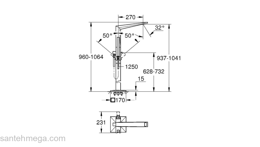 GROHE 23119A00 Allure Brilliant Смеситель для ванны. Фото