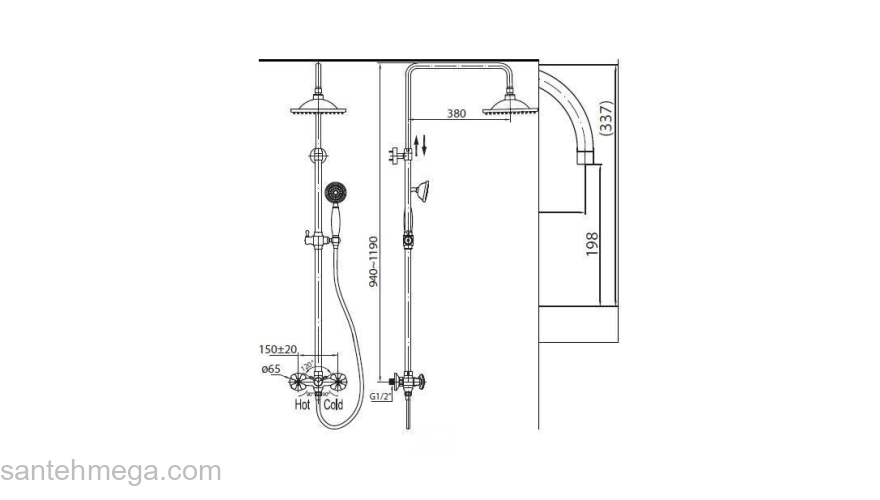 Душевая система BELBAGNO Slip SLI-DOC-CRM. Фото