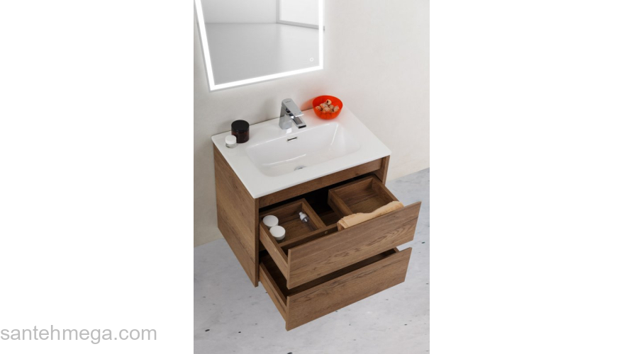 Тумба под раковину подвесная BELBAGNO KRAFT 39-500/390-2C-SO-RT Rovere Tobacco. Фото