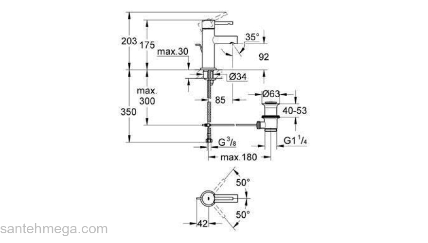 Смеситель для раковины GROHE Essence 3289800E. Фото