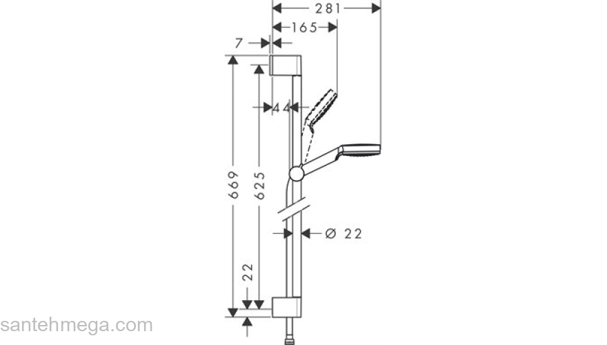 Душевой гарнитур Hansgrohe Crometta 1jet 650 26533400. Фото