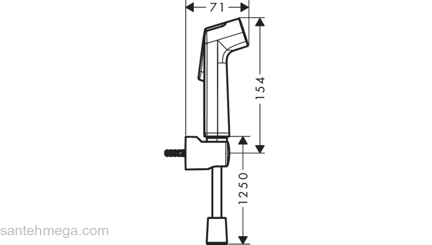 29234000 HANSGROHE  гигиенический ручной душ 1jet S со шлангом 125 см и держателем. Фото