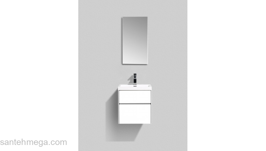 Тумба под раковину подвесная BELBAGNO PIETRA MINI-500AS-2C-SO-BL Bianco Lucido. Фото