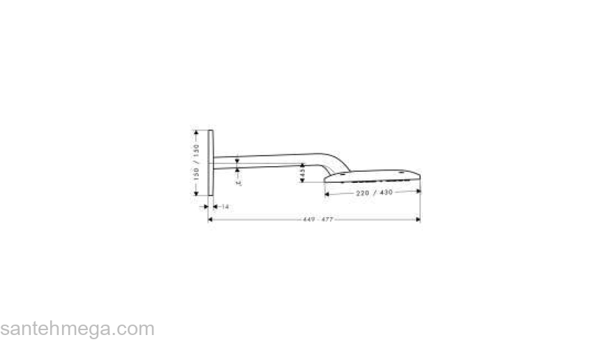 Верхний душ HANSGROHE Raindance Е Air 2jet 420 27373000. Фото