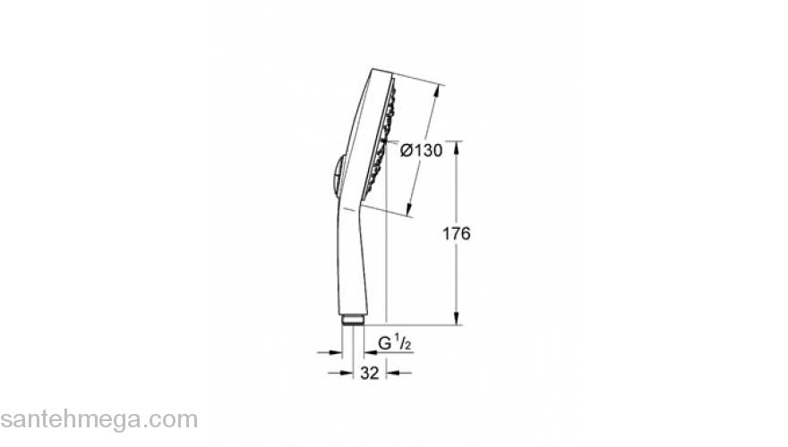 Ручной душ GROHE Power & Soul Cosmopolitan 27664000. Фото