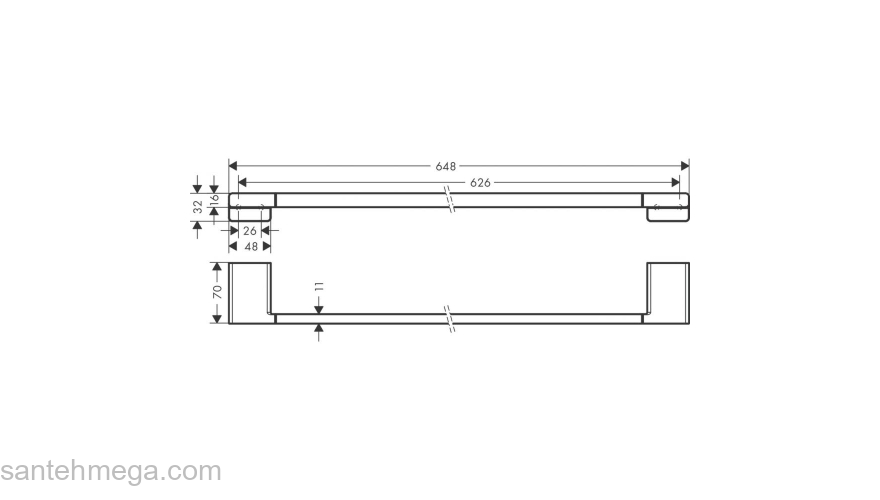 Держатель банных полотенец AddStoris Hansgrohe 41747700, матовый белый для ванной комнаты. Фото
