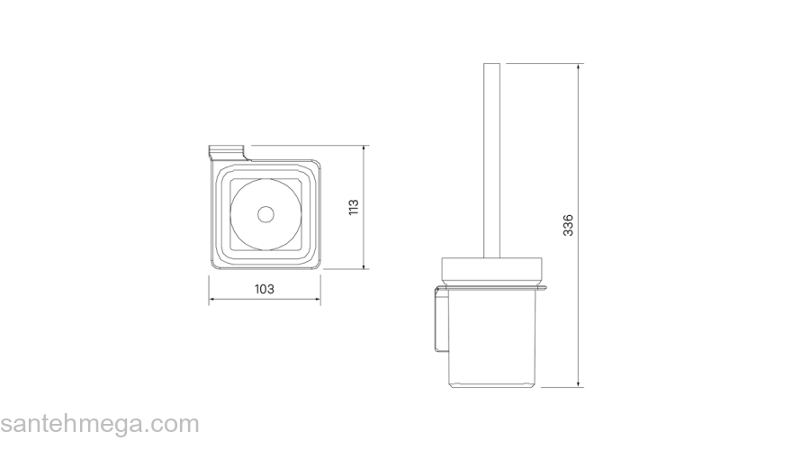 Ерш матовое стекло сплав металлов Slide графит IDDIS SLIGMG0i47 для ванной комнаты. Фото