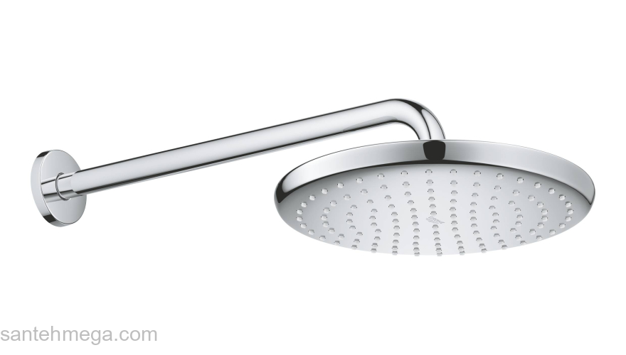 GROHE Верхний душ Grohe Tempesta 250 + Душевой кронштейн 380 мм, хром 26668000. Фото