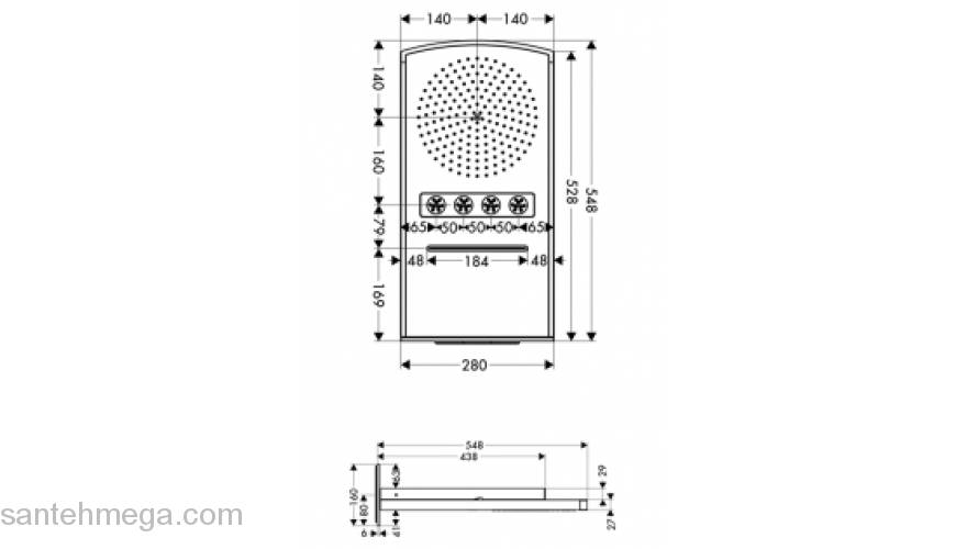 Верхний душ HANSGROHE Raindance Rainfall Overhead Shower 28411000. Фото