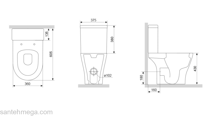 Унитаз-компакт с сиденьем микролифт Damixa Origin Bit 778607SC. Фото