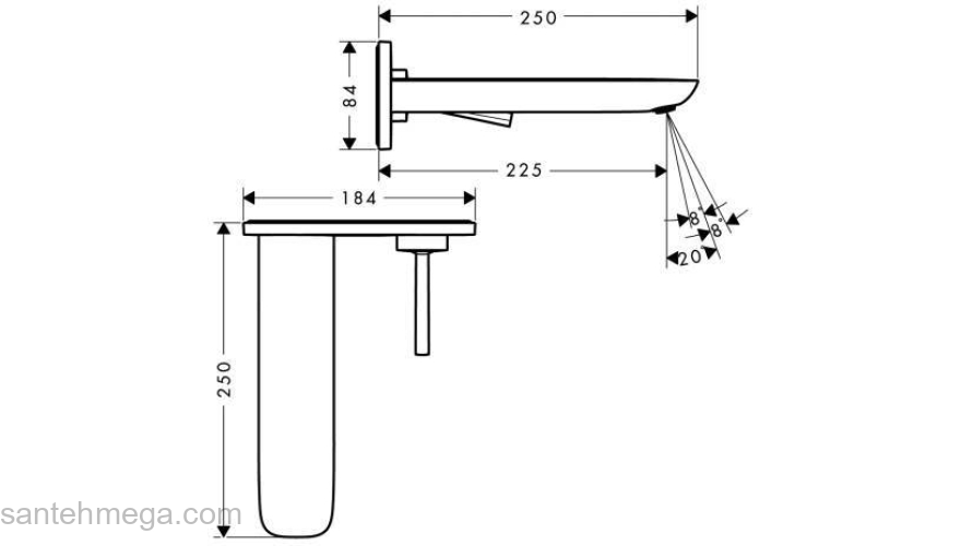 Смеситель для раковины HANSGROHE PuraVida 15085000 (внешняя часть). Фото