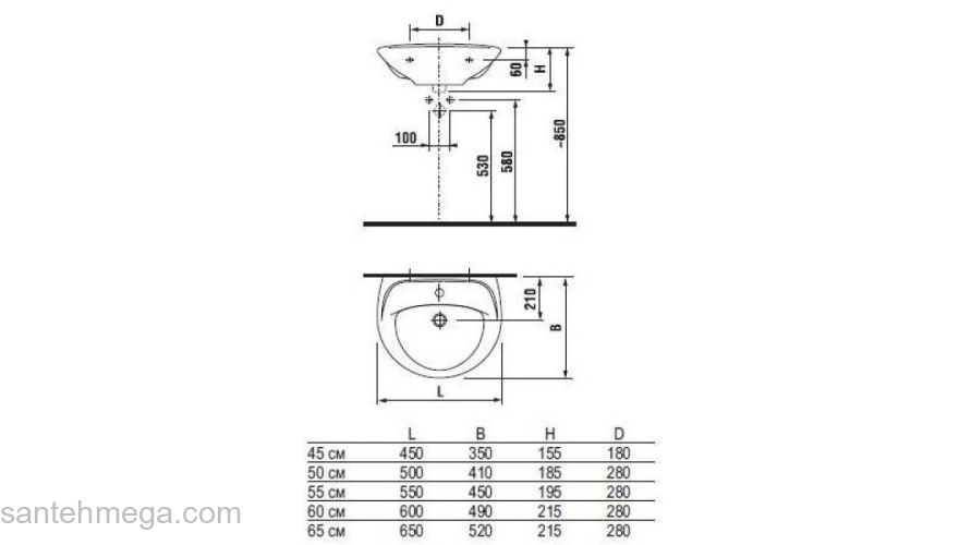 Раковина 55х45 JIKA LYRA 1427.1.000.104.1. Фото