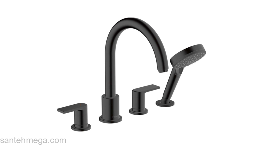 Смеситель на край ванны Hansgrohe Vernis Shape 71459670 черный. Фото