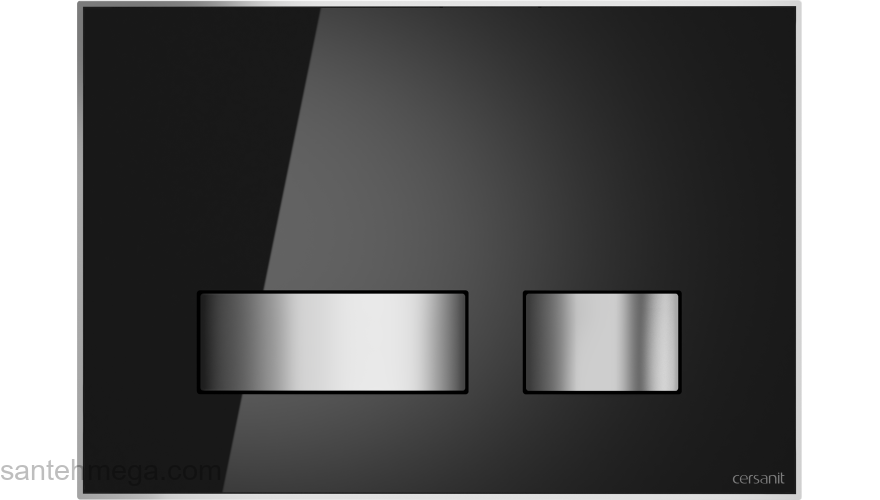 CERSANIT Кнопка MOVI стекло черный глянцевый универсальная с монтажной рамкой BU-MOV/Blg/Gl. Фото