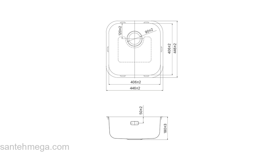 Мойка нерж. сталь сатин 446*446 Mate IDDIS MAT44S0i77. Фото