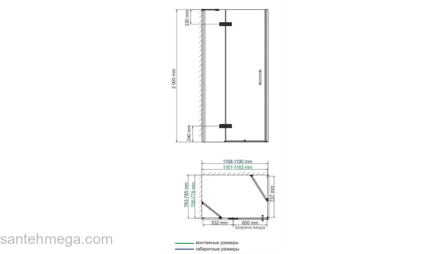 Душевой уголок WASSERKRAFT Aller 10H06L BLACK. Фото