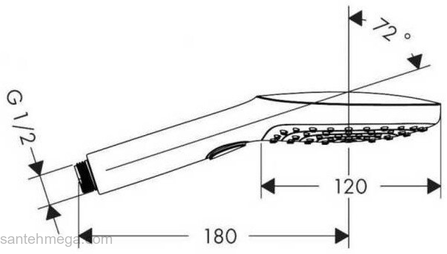 Душевая лейка Hansgrohe Raindance Select E 120 3jet 26520990. Фото