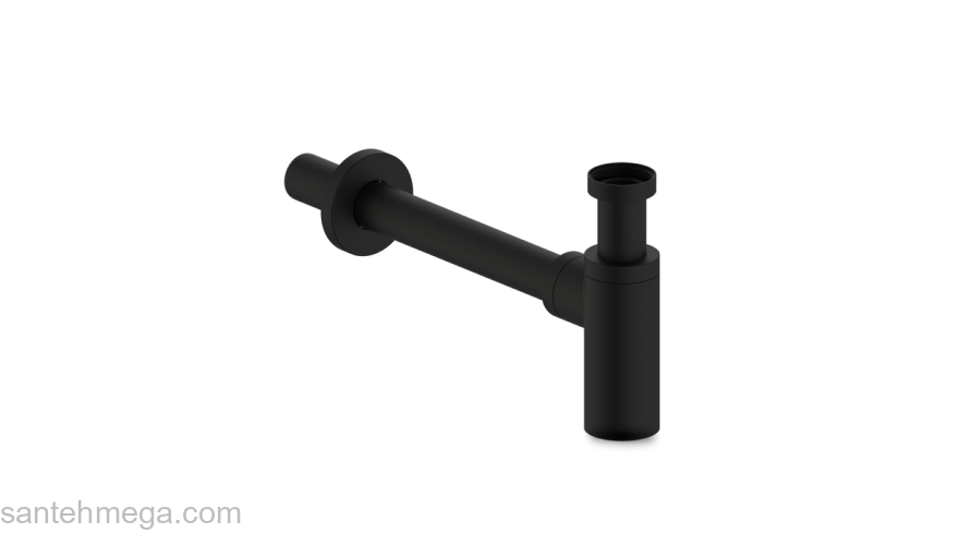 Бутылочный сифон для умывальника черный матовый Optima Home IDDIS OPTBL00i84. Фото