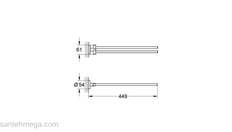 Полотенцедержатель двойной GROHE Essentials 40371001 для ванной комнаты. Фото