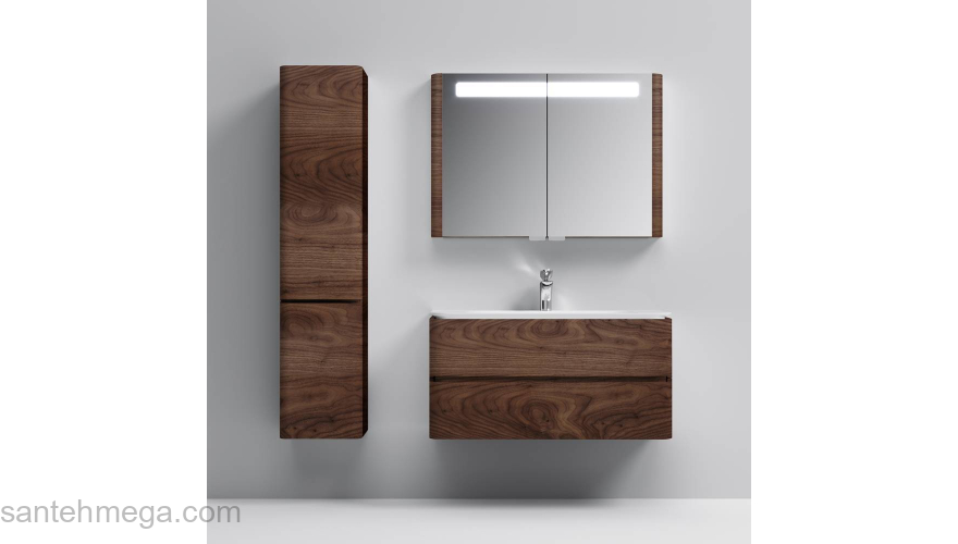 Шкаф-пенал подвесной 40 см, левый, орех AM.PM Sensation M30CHL0406NF. Фото