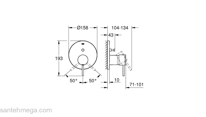 Смеситель для ванны GROHE 24066003 Atrio New, хром. Фото
