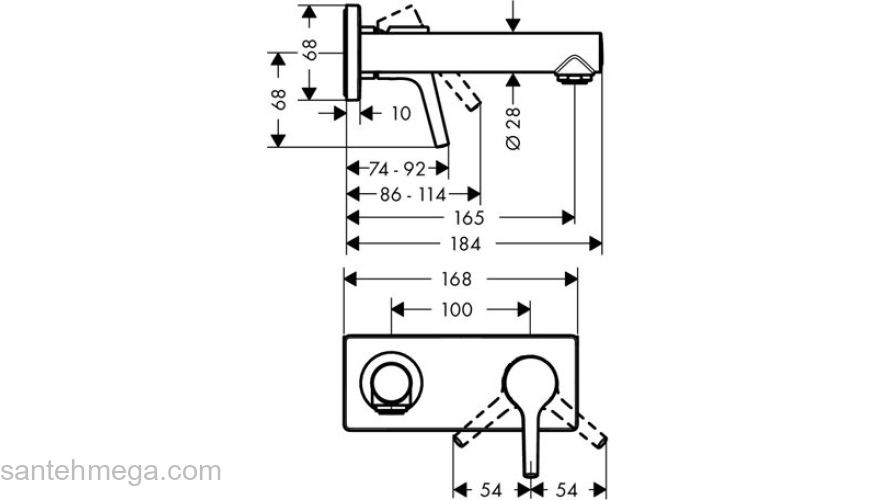 Смеситель для раковины Hansgrohe Talis S 72110000. Фото