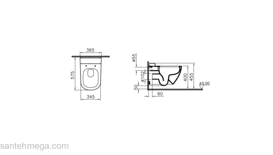 Унитаз подвесной безободковый с емкостью для чистящей жидкости Vitra D-Light 5911B003-1086. Фото