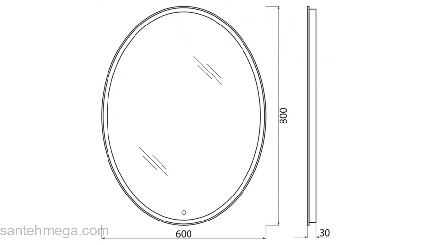 Зеркало с встроенным светильником, сенсорным выключателем и подогревом BELBAGNO SPC-VST-600-800-LED-TCH-WARM. Фото
