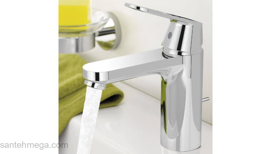 GROHE 2339700E Eurosmart Cosmopolitan Смеситель для раковины с цепочкой, средний излив, с энергосберегающим картриджем - подача холодной воды при центральном положении рычага. Фото