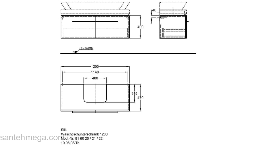 Тумба под раковину KERAMAG Silk 816022000. Фото
