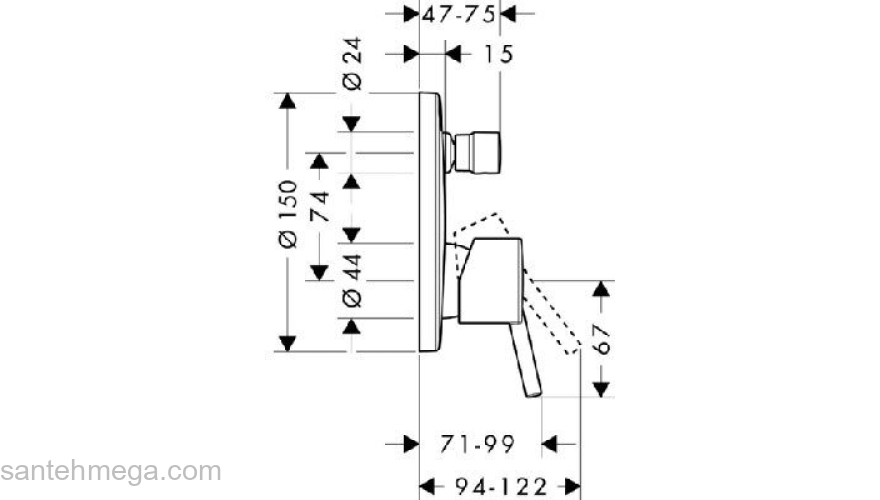 Смеситель для ванны Hansgrohe Talis S 32475000. Фото